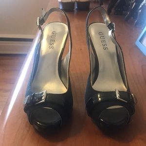 Guess slingback black heels size 7 1/2